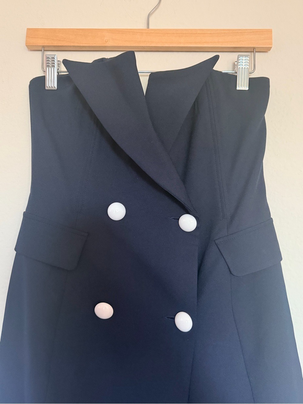 ASILIO Don’t Blank Dress Navy Strapless Tuxedo Midi US 4 NWT - Picture 8 of 9